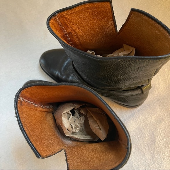 J. Crew Black Leather Ankle Slouch Engineer Boots, Size 7.5 - Picture 7 of 10